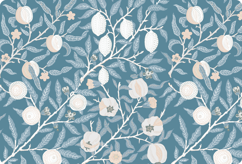 Alfombra vinílica flores con patrón vintage elegante - TenVinilo