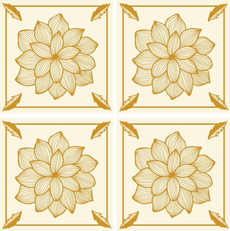 Alfombra vinílica flores diseño paisley floral - TenVinilo