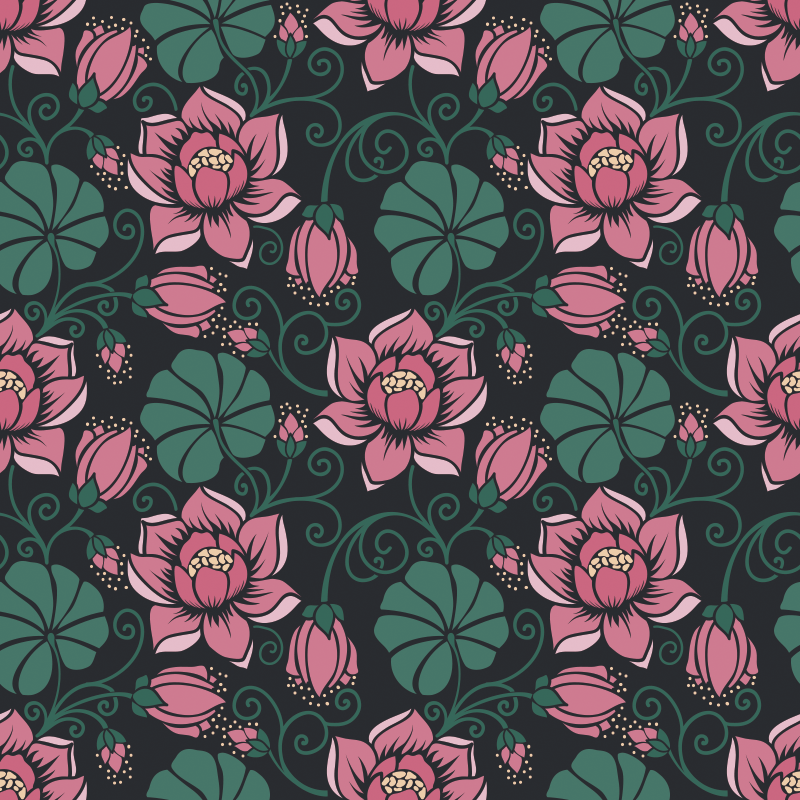 Alfombra vinílica flores enredaderas florecientes - TenVinilo