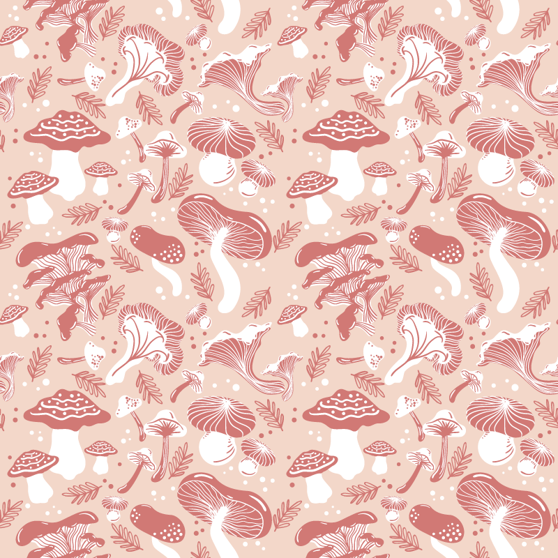 Alfombra vinílica flores setas del bosque - TenVinilo