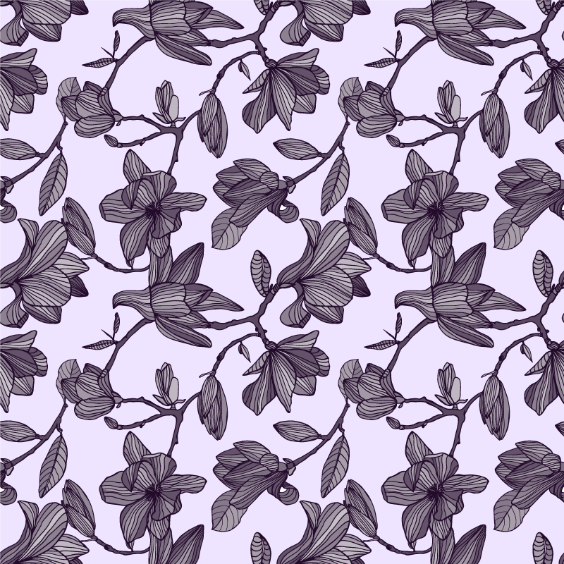 Alfombra vinílica flores diseño magnolia lindo - TenVinilo