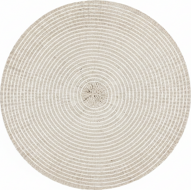 Alfombra vinílica minimalista espiral tejido crema - TenVinilo