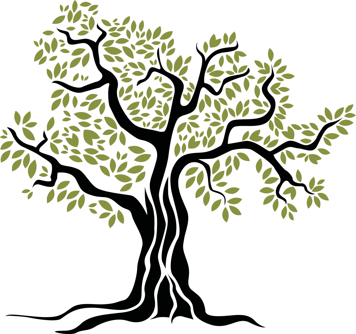 Alfombra vinílica flores olivo negro con hojas verdes - TenVinilo