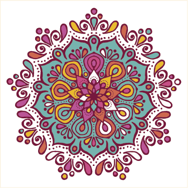 Alfombra vinílica cocina mandala de azulejos coloridos - TenVinilo