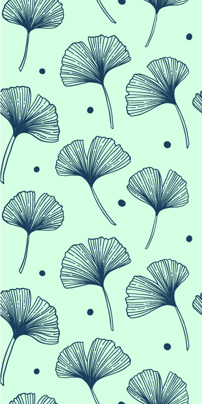 Alfombra vinílica cocina papel tapiz floral azul - TenVinilo