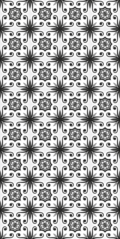 Alfombra vinílica cocina baldosas negras vintage - TenVinilo