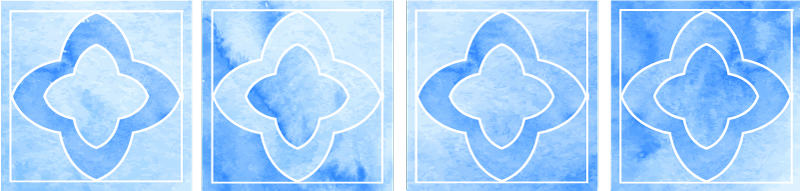 Alfombra vinílica baño mosaico tonos azules - TenVinilo