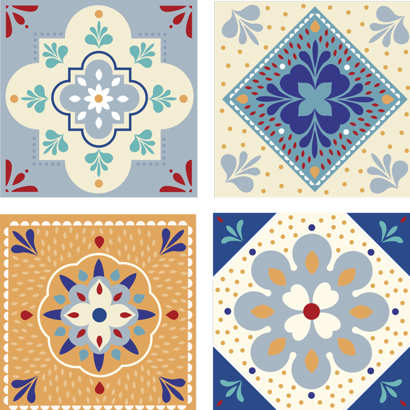 Alfombra vinílica baño paleta colorida - TenVinilo