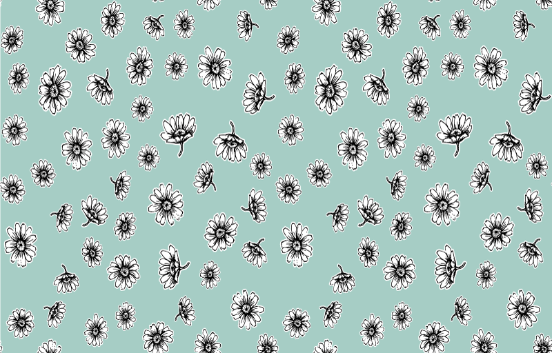 Alfombra vinílica flores con patrón de manzanilla - TenVinilo