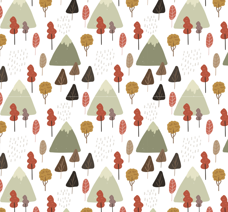 Alfombra vinílica flores patrones de árboles caprichosos - TenVinilo