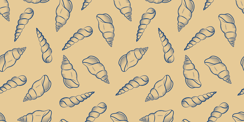 Alfombra vinílica flores composición de conchas - TenVinilo