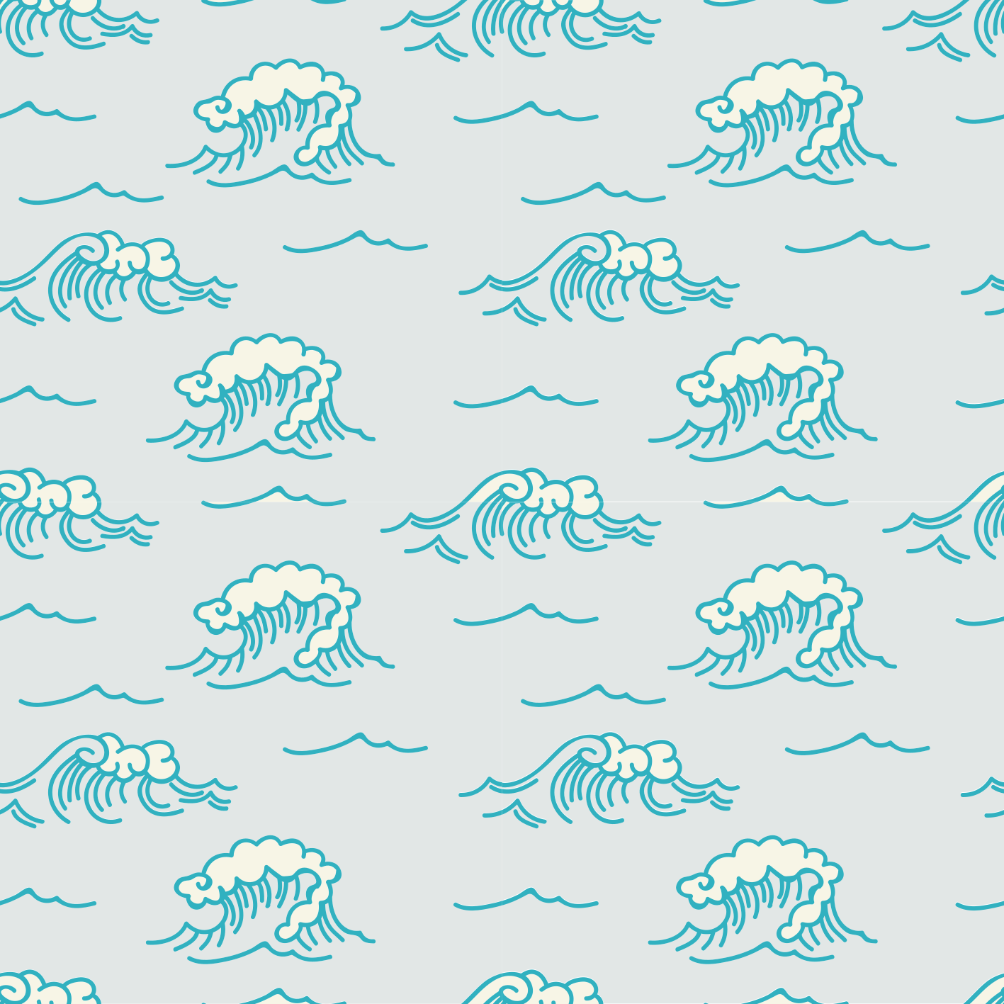 Alfombra vinílica flores diseño de olas - TenVinilo