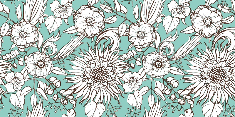 Alfombra vinílica flores colección motivos florales - TenVinilo