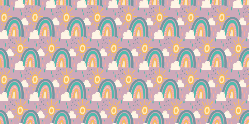 Alfombra vinílica flores arcoíris colorido y divertido - TenVinilo