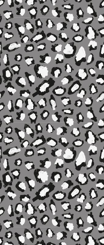 Alfombra vinílica animal print leopardo gris y blanco - TenVinilo