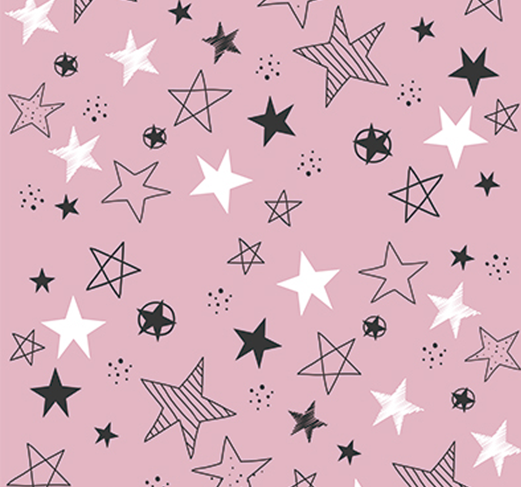 Alfombra vinílica estrellas patrón rosa y negro - TenVinilo