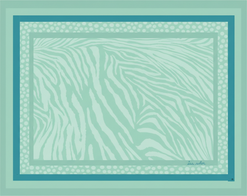 Alfombra vinílica salón rayas zebra menta - TenVinilo