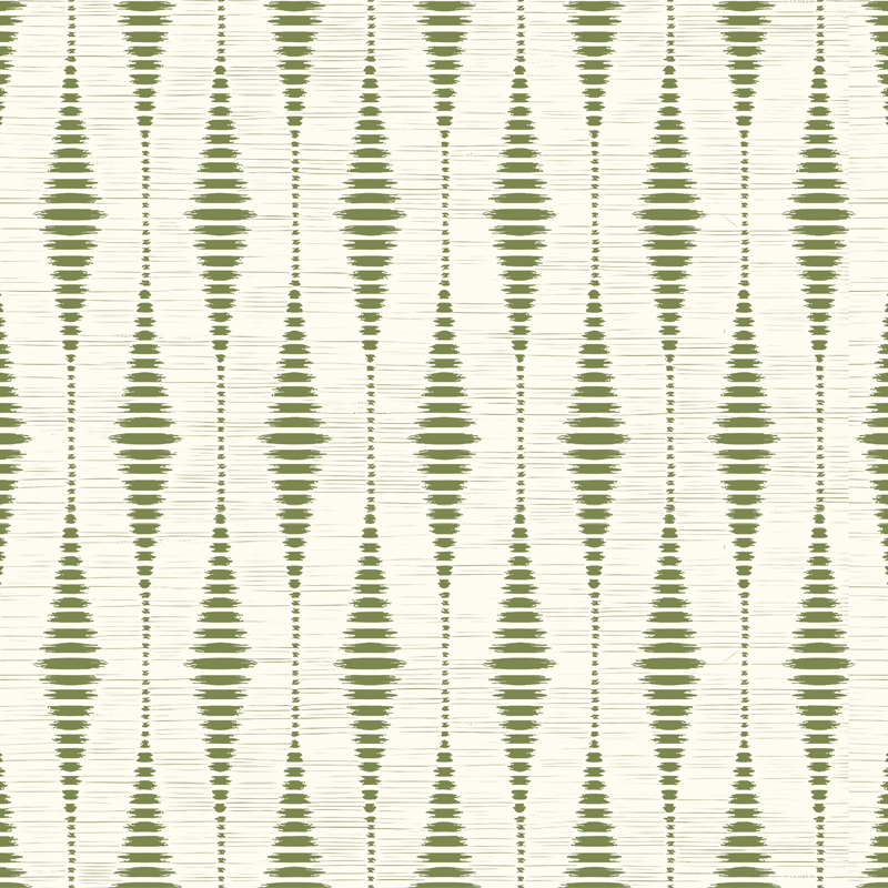 Alfombra vinílica geométrica verde musgo ikat - TenVinilo