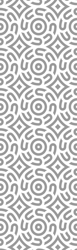 Alfombra vinílica geométrica patrón blanco con círculos - TenVinilo