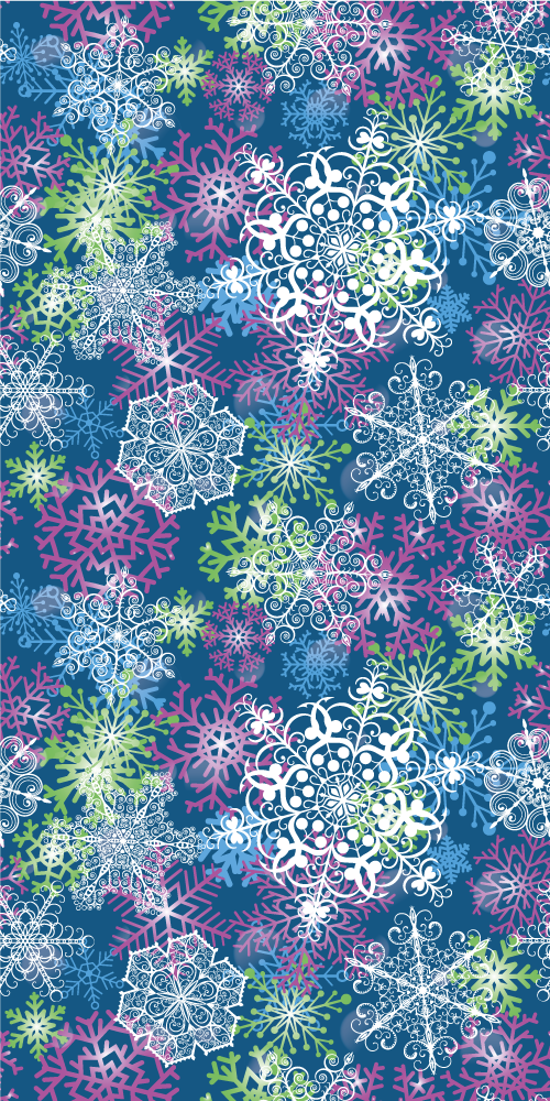 Alfombra vinílica navidad copos de nieve iluminados azul - TenVinilo