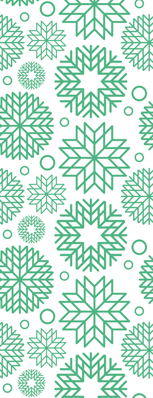 Alfombra vinílica navidad copos de nieve verdes - TenVinilo