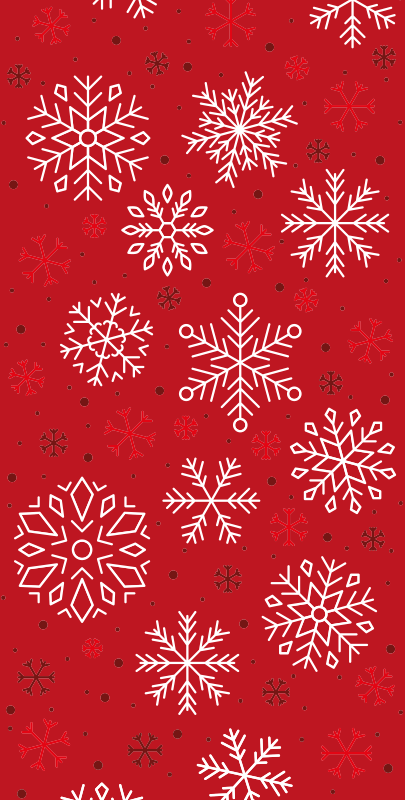 Alfombra vinílica navidad copos de nieve sobre fondo rojo - TenVinilo