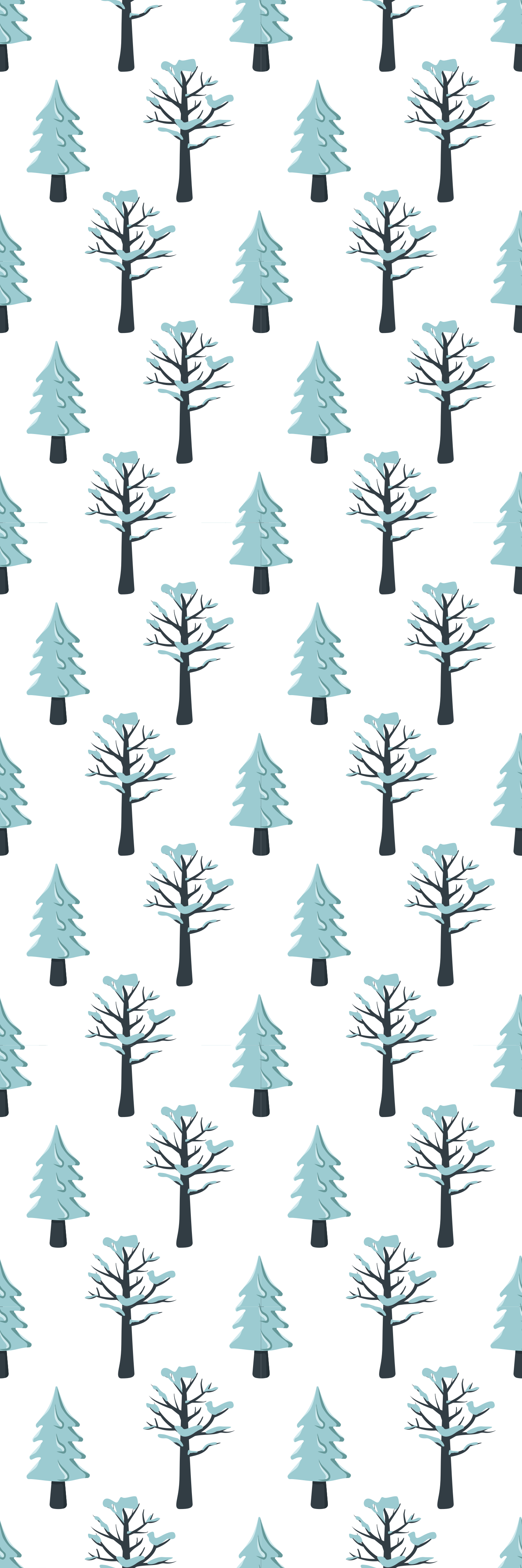 Alfombra vinílica navidad patrón árbol en la nieve - TenVinilo