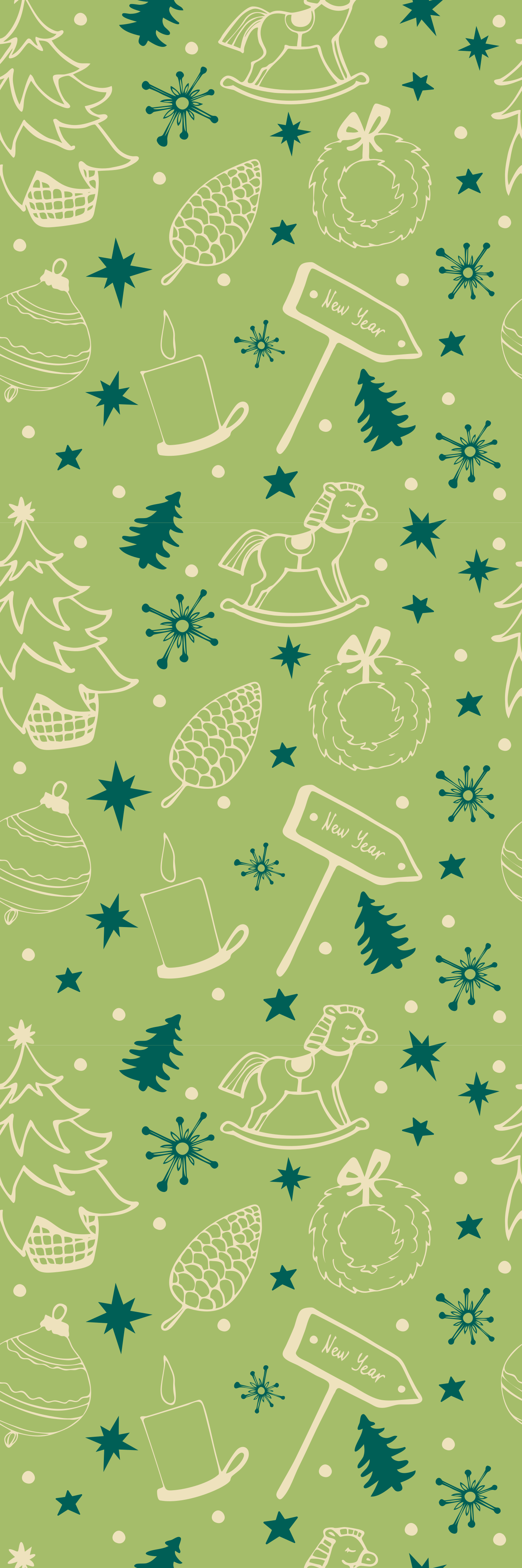 Alfombra vinílica navidad fondo verde elementos - TenVinilo