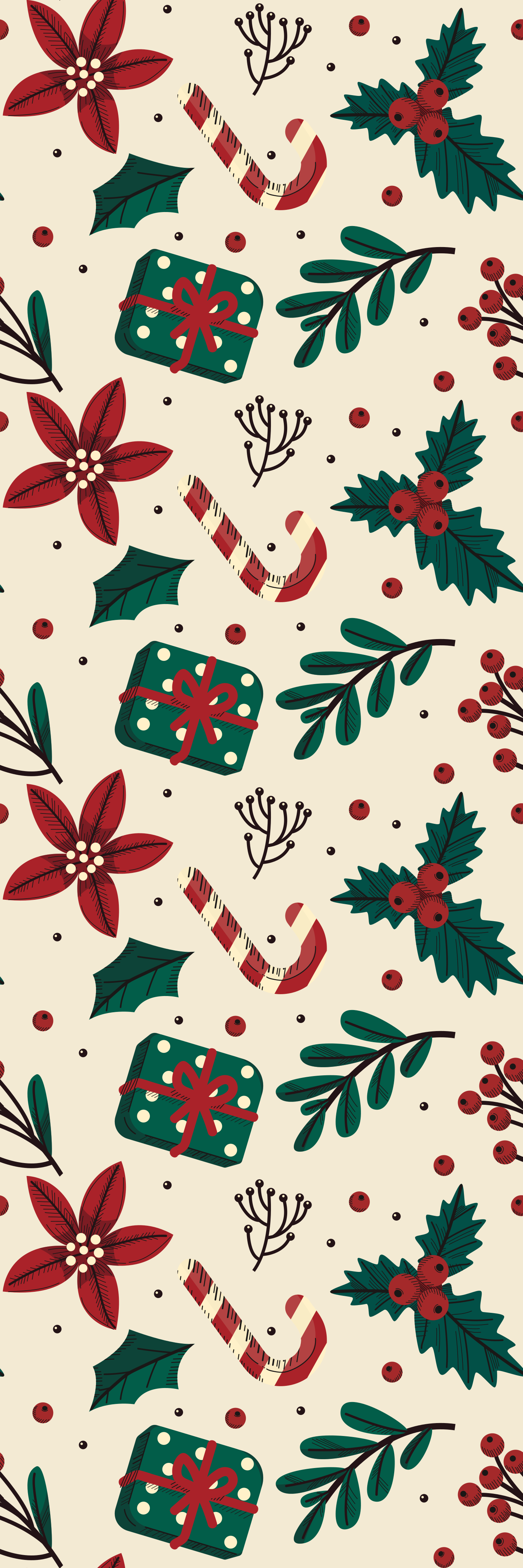 Alfombra vinílica navidad patrón vintage rojo y verde - TenVinilo