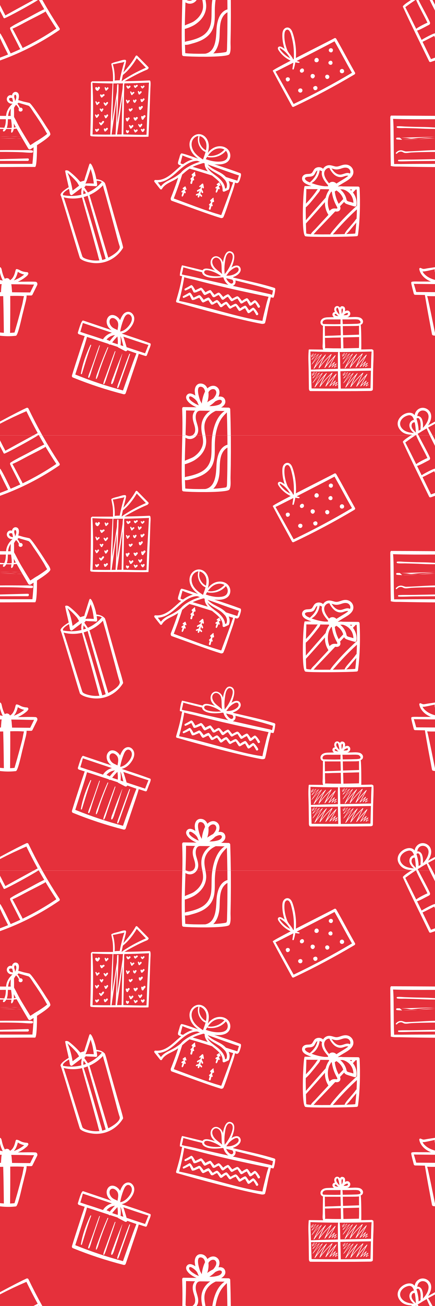 Alfombra vinílica navidad regalos blancos fondo rojo - TenVinilo
