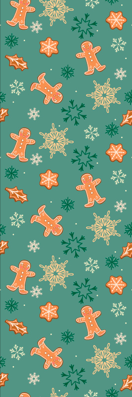 Alfombra vinílica navidad diseño de galletas de jengibre - TenVinilo