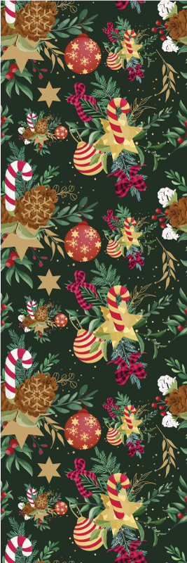 Alfombra vinílica navidad decoraciones de ramas - TenVinilo