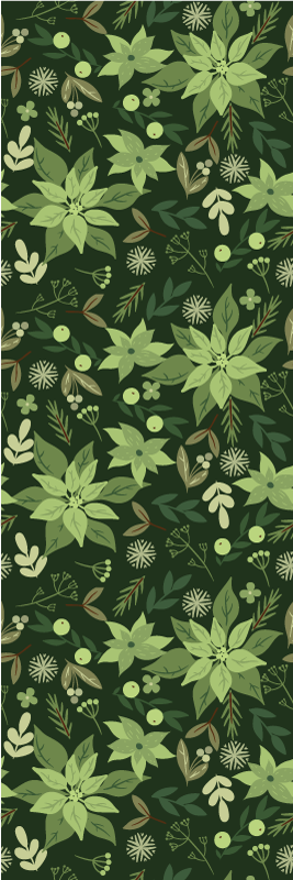 Alfombra vinílica navidad flores verdes decorativas - TenVinilo