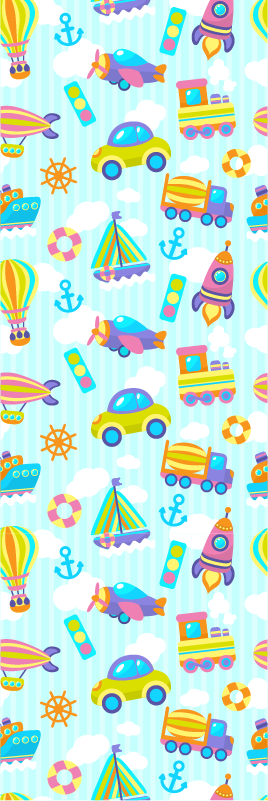 Alfombra vinílica dormitorio diseño de coches bonito - TenVinilo