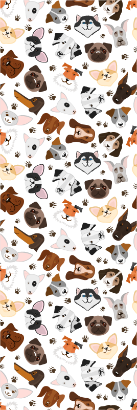 Alfombra vinílica dormitorio cabezas de razas caninas - TenVinilo