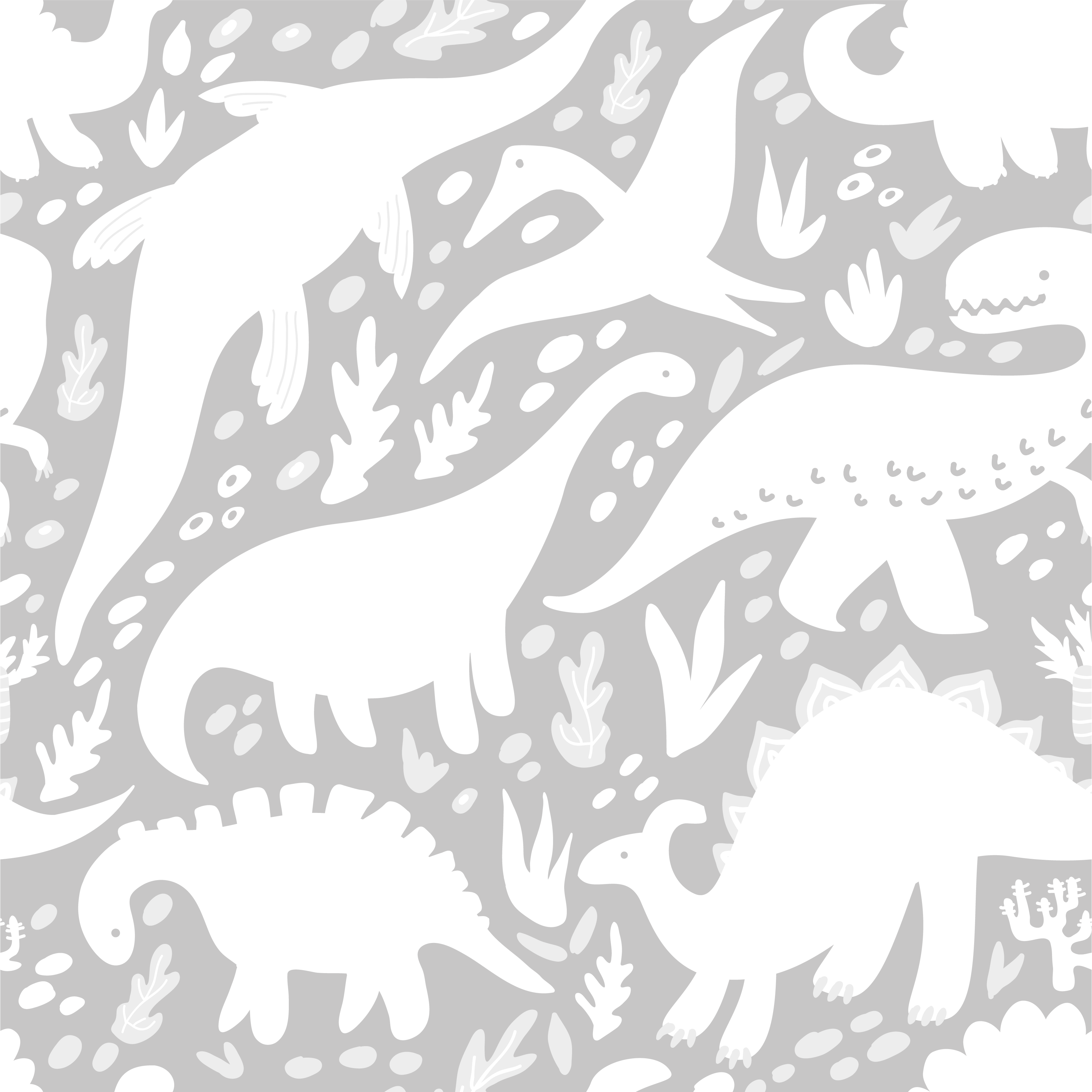 Alfombra vinílica dormitorio patrón dinosaurio blanco - TenVinilo