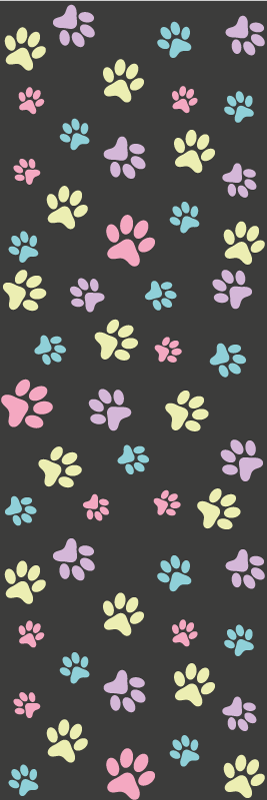 Alfombra vinílica dormitorio patas de perro coloridas - TenVinilo