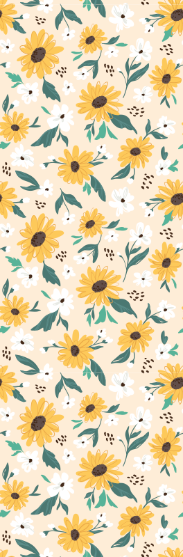 Alfombra vinílica dormitorio fondo beige girasol - TenVinilo