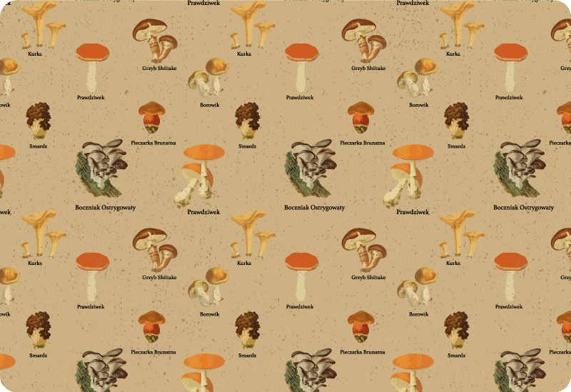 Alfombra vinílica naturaleza tipos de hongos vintage - TenVinilo