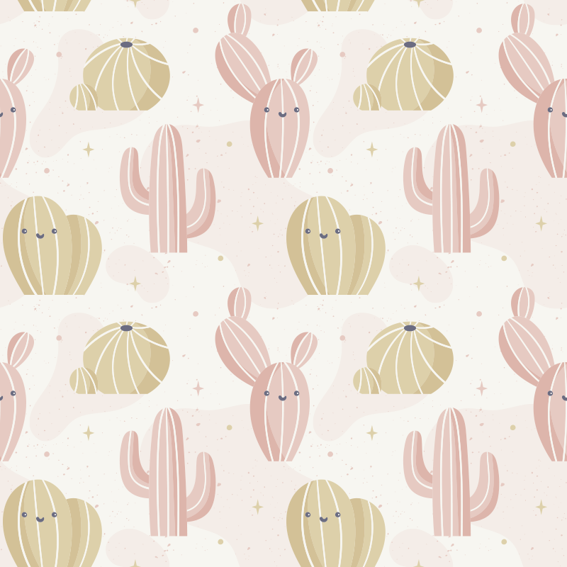 Alfombra vinílica naturaleza patrón de cactus lindo - TenVinilo