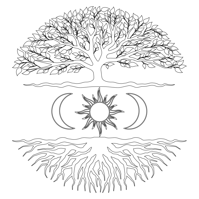 Alfombra vinílica naturaleza sistema de raíces - TenVinilo