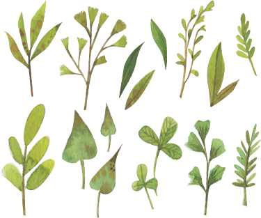 Alfombra vinílica flores hojas pequeñas aquarella - TenVinilo