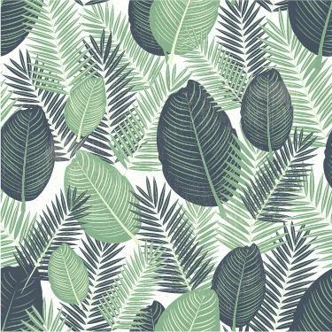 Alfombra vinílica flores hojas de jungla verde - TenVinilo