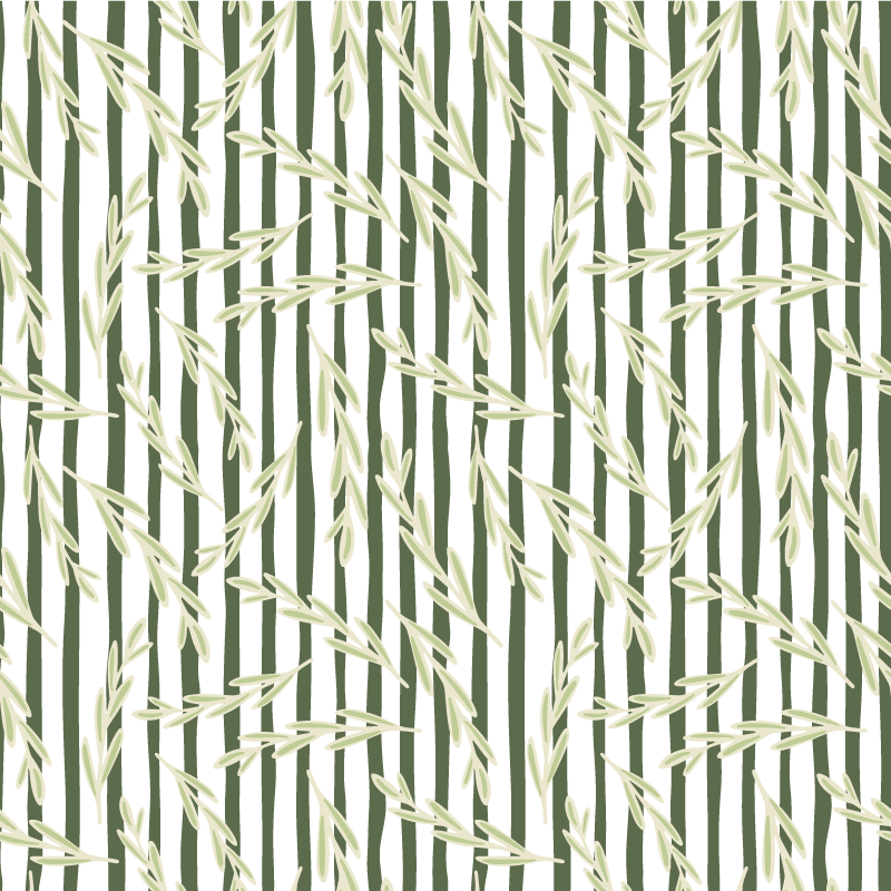 Alfombra vinílica flores con patrones de hojas finas - TenVinilo