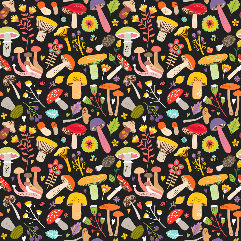 Alfombra vinílica flores patrón de setas otoñales - TenVinilo