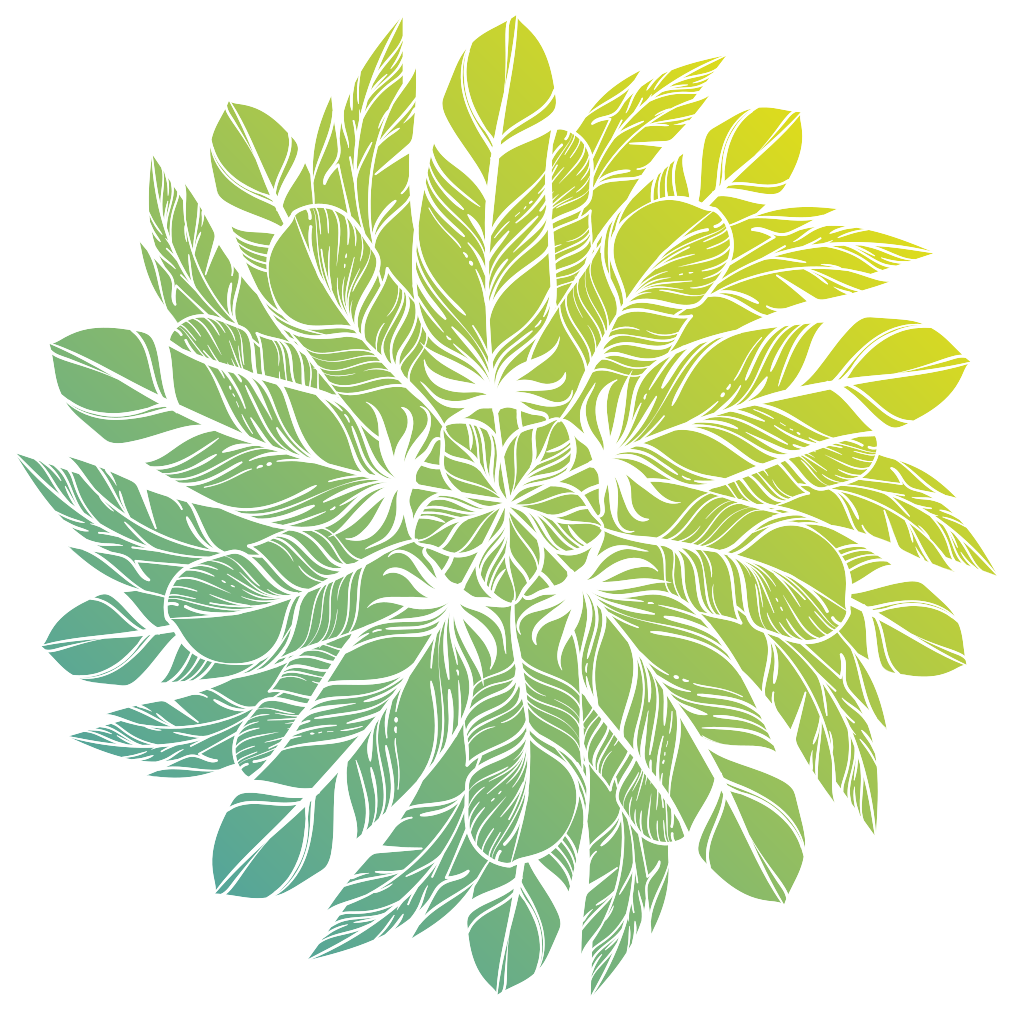 Alfombra vinílica flores patrón circular de hojas - TenVinilo