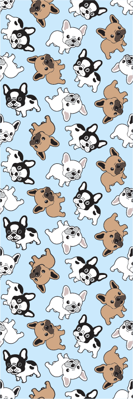 Alfombra vinílica dormitorio diseño bulldog francés - TenVinilo