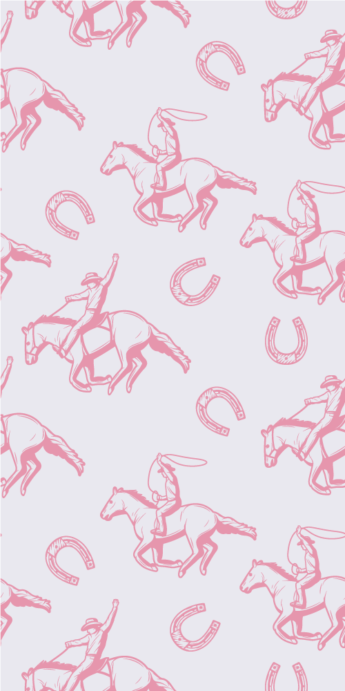 Alfombra vinílica dormitorio patrón de caballos rosa - TenVinilo