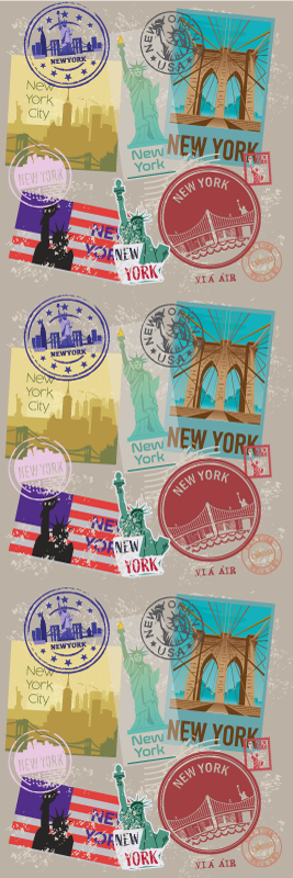 Alfombra vinílica dormitorio collage viejo nyc - TenVinilo