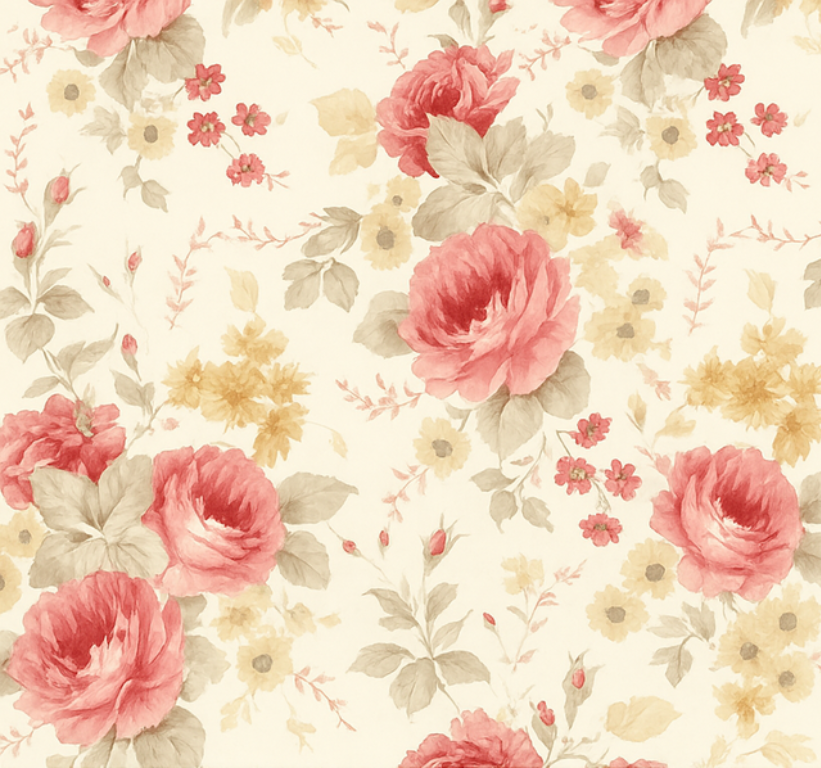 Alfombra vinílica dormitorio diseño floral romántico - TenVinilo